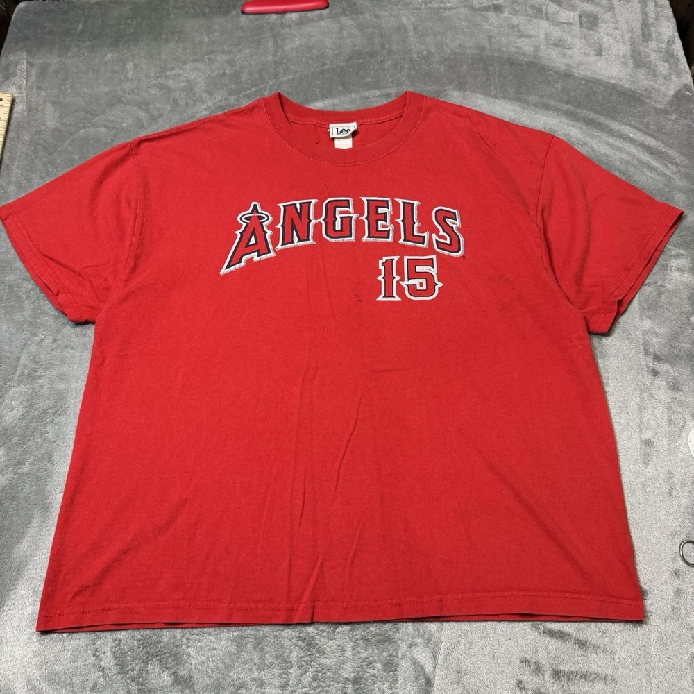 VTG Y2K Anaheim Angels Salmon Tshirt Double Sided Mens Size XL